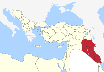 المساحة التقريبية تحت الحكم العثماني.