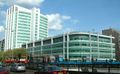 The new building and tower of University College Hospital, seen from Euston Road