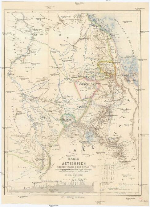 خريطة إثيوبيا (الحبشة وتكه وشرق سنار).