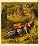 فاني بمفردها في الغابة.