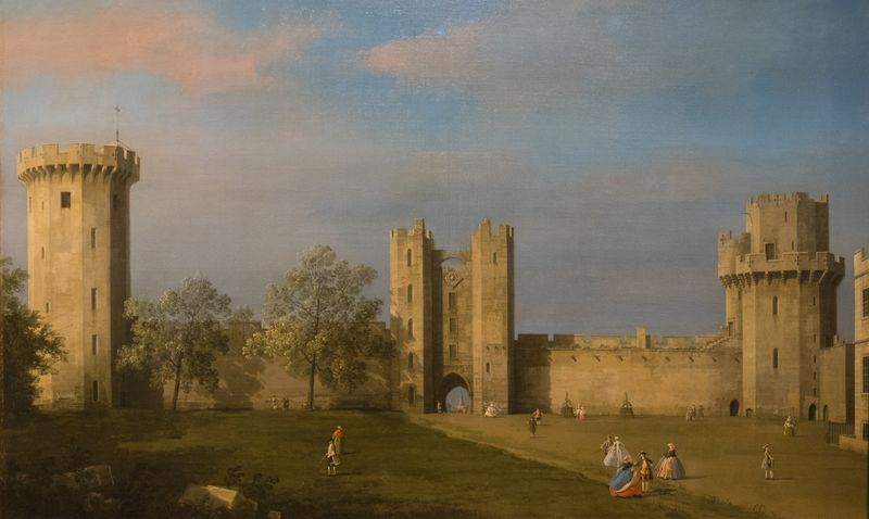 ملف:Birmingham Museum and Art Gallery - Warwick Castle, the East Front from the Courtyard - Canaletto.jpg