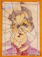 پورتريه ذاتي مـُكسـَّر، 1942، اوپ آرت، زيت على كانڤاس.