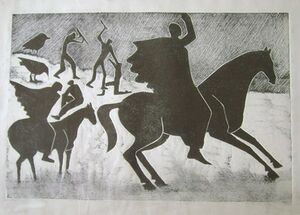 إحدى أعمال مصطفى الحلاج