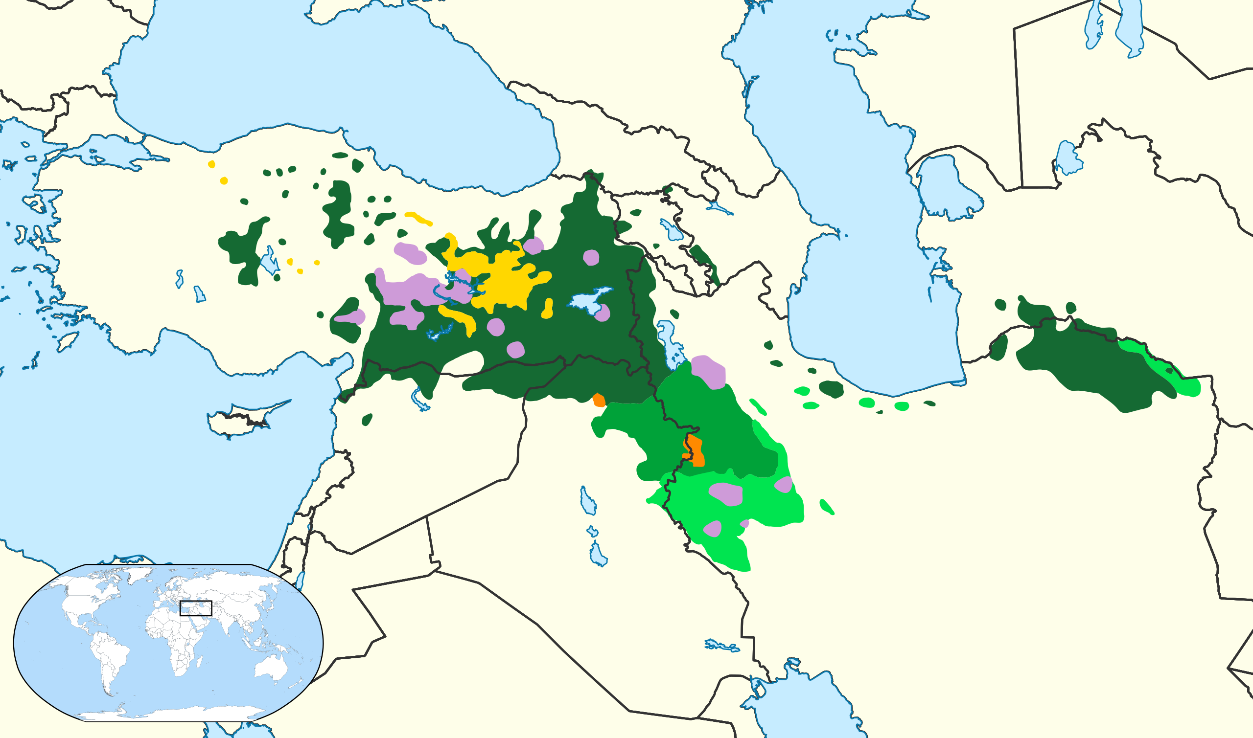 ملف:Kurdish languages map.svg - المعرفة