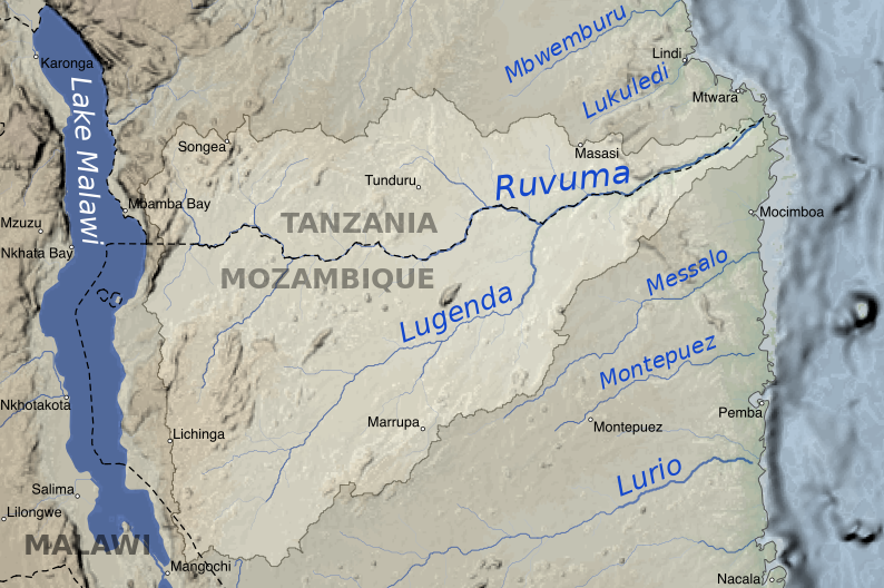 ملف:Ruvuma River basin map.svg