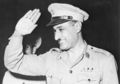 Lt. Colonel Gamal Abdel Nasser, 36-year-old leader of the Revolutionary Command Council of Egypt, is seen during a public appearance to win support for his governing revolution council, on August 1, 1954, at an unknown location. (AP Photo)