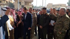 رئيس المخابرات العامة في سوريا، اللواء حسام لوقا في دير الزور، 14 نوفمبر 2021