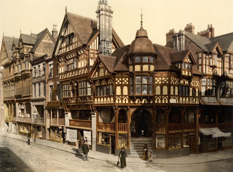 ملف:The Cross and Rows, Chester, Cheshire, England, ca. 1895.jpg