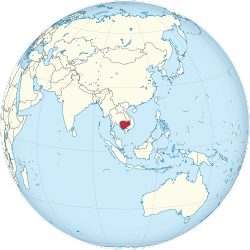 Cambodia on the globe (Cambodia centered).svg