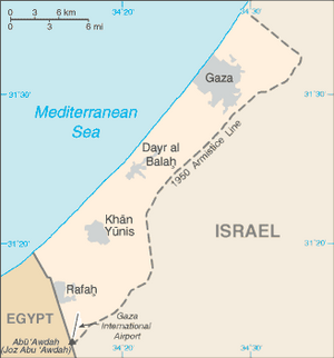Location of the Gaza Strip