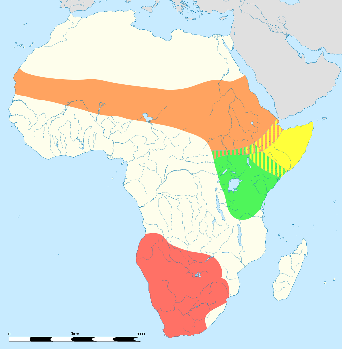 ملف:Struthio camelus distribution.svg - المعرفة
