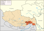Location of Nyingchi in the Tibet Autonomous Region