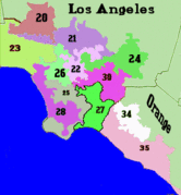 The odd shapes of California Senate districts in Southern California (2008) have led to claims of gerrymandering.