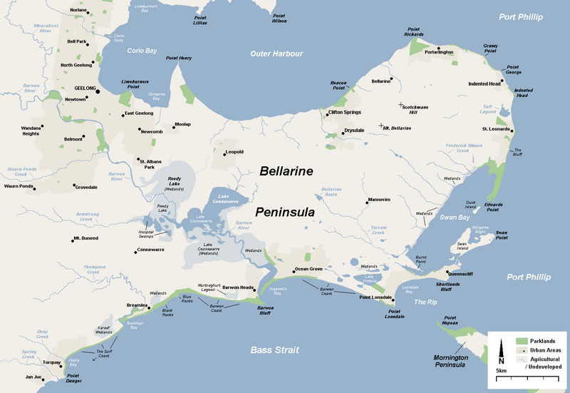 ملف:Bellarine Peninsula Map.PNG