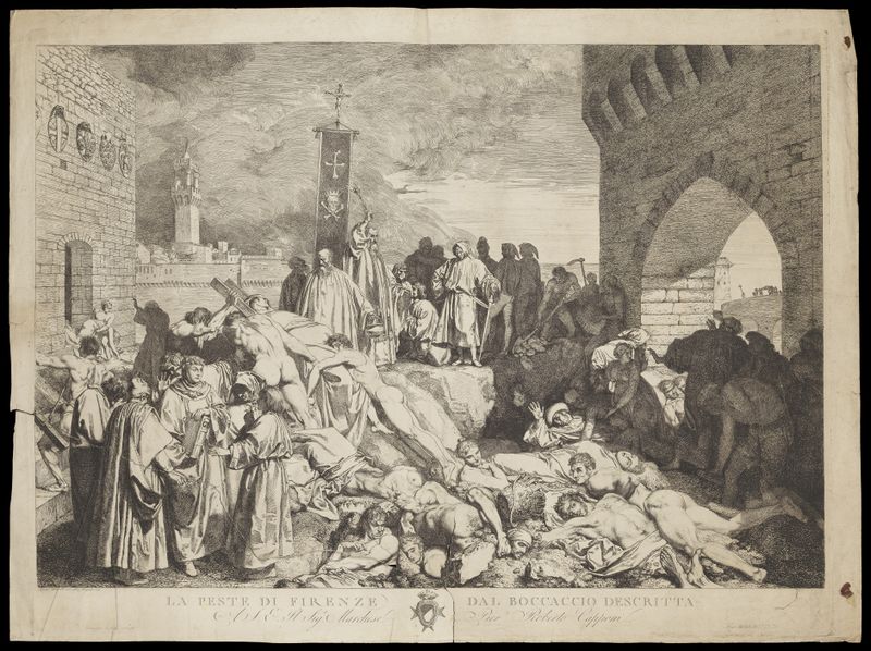 ملف:Boccaccio's 'The plague of Florence in 1348' Wellcome L0072144.jpg