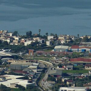 Panagitsa, a torrent in Paralia Patras, view from Omplos Mt.