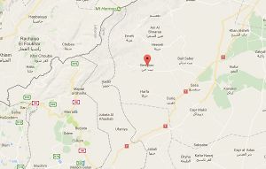 موقع بيت جن بالنسبة لحدود الجولان المحتل ولبنان