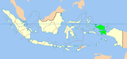 موقع پاپوا الغربية في إندونيسيا