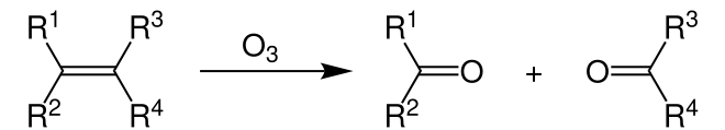 General reaction equation of ozonolysis