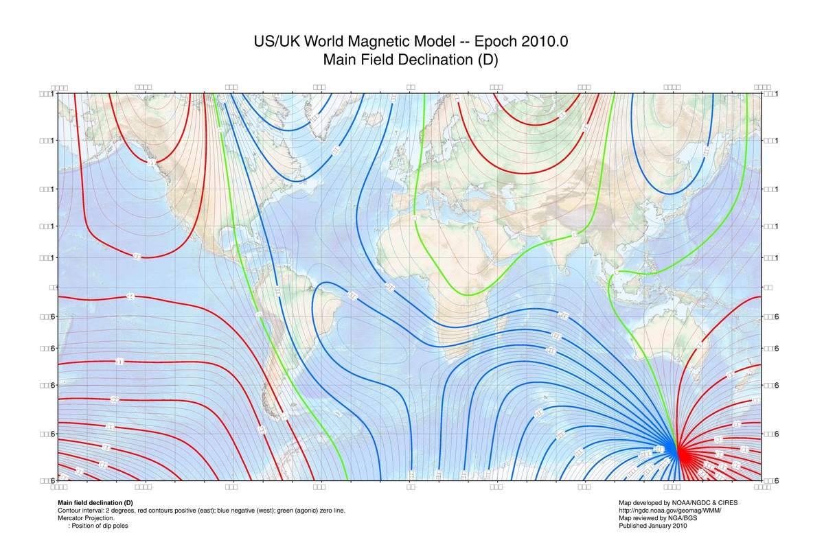 ملف:World Magnetic Declination 2010.pdf - المعرفة