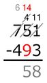14 − 9 = 5
