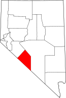 Map of Nevada highlighting إزميرالدا