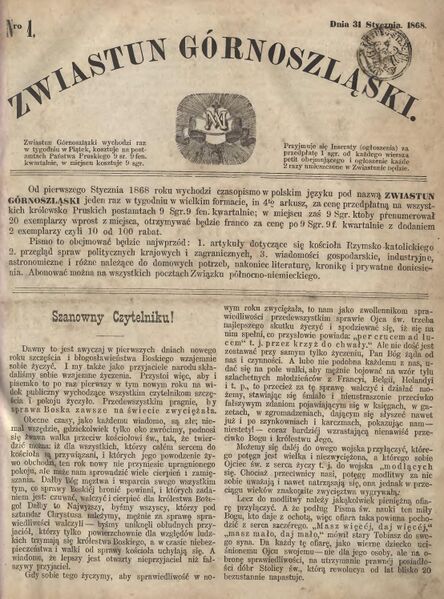 ملف:Zwiastun Górnoszląski nr1 1868.jpeg