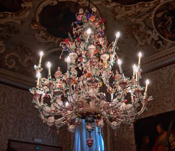 Murano glass chandelier at the Ca Rezzonico (1758)