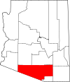 State map highlighting Pima County