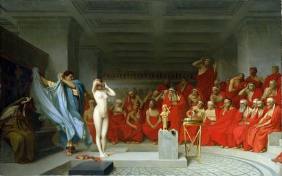 Jean-Léon Gérôme, Phryne revealed before the Areopagus (1861) - 01.jpg
