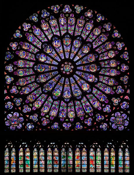 ملف:North rose window of Notre-Dame de Paris, Aug 2010.jpg