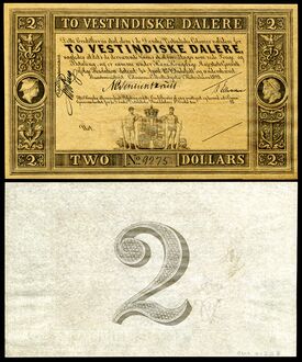 Two-daler banknote from Saint Croix in the Danish West Indies (1898)