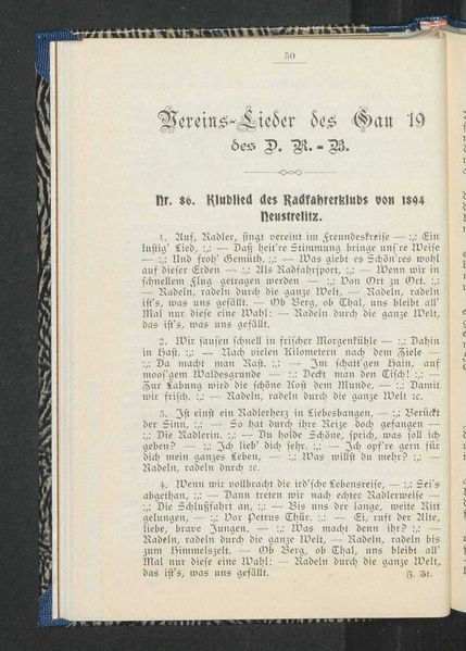 ملف:Liederbuch des Gau 19 Rostock des Deutschen Radfahrer-Bundes 1900.pdf
