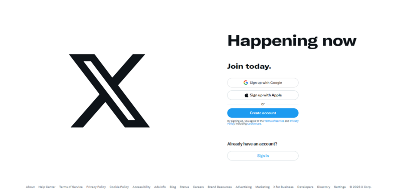 ملف:Screen of X (Twitter).png