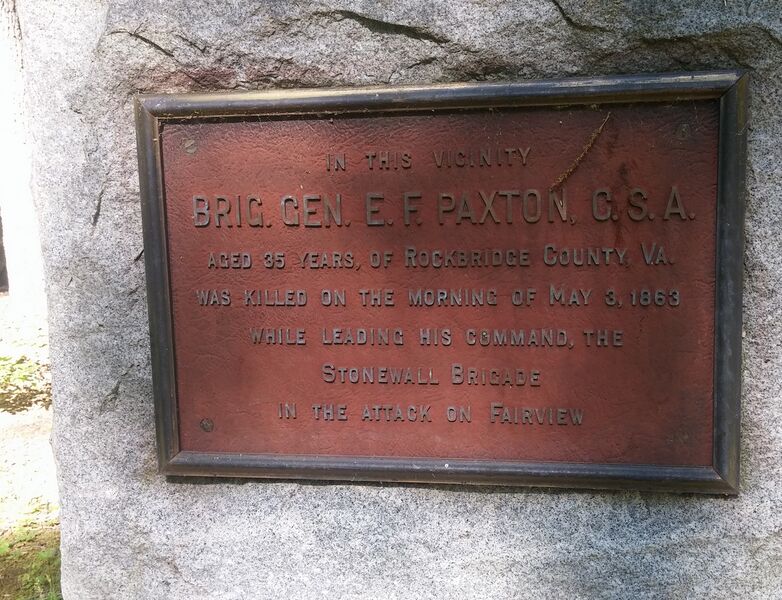 ملف:Chanсellorsville, Paxton monument.jpg