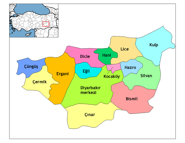 ملف:Diyarbakır districts.png