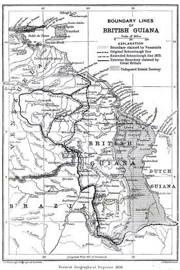 گويانا البريطانية وخطوط حدودها، 1896