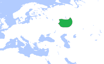 خريطة خانية قازان، في حوالي سنة 1500.