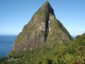 Petit Piton seen from the Ladera Hotel restaurant – December 2004