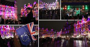 بروكسل تتزين بالعلم البريطاني عشية خروج بريطانيا من الاتحاد الأوروبي، 30 يناير 2020.jpg