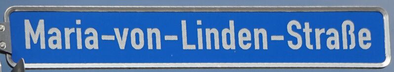 ملف:Straßenschild Maria-von-Linden-Straße (2021).jpg