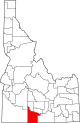 State map highlighting Twin Falls County
