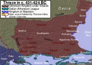 The Odrysian kingdom under king Sitalces (ح. 431–424)