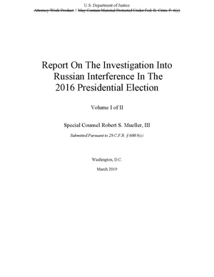 Mueller's Report (Redacted Version)
