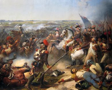 A painting of soldiers in battle