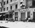 During the last two days, October 9 and 10, 1952 yelling demonstrators have marched through the Cairo streets shouting Nationalist slogans, threatening the British Embassy and inflicting damage on British and French business premises. The incidents which included the damaging of the offices of the French Air Liquide and the British Thompson Houston Firms, followed the denouncement by the Egyptian Premier Nhas Pasha, of the 1936 treaty which gave Britain certain military rights on the Suez Canal. As a result of the riots police have cordoned off the British Embassy. The British Thompson Houston and French Air Liquide premises are seen locked and guarded after being raided in Cairo, Egypt on Oct. 10, 1951. (AP Photo)