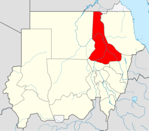 موقع ولاية نهر النيل في السودان.