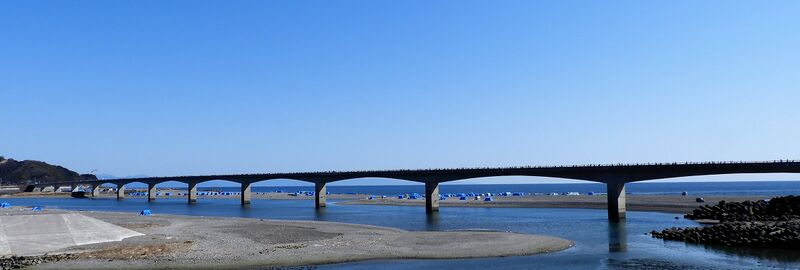 ملف:仁淀川河口大橋 高知龍馬マラソン大会.jpg