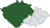 خريطة توضح امتداد بوهميا ضمن الجمهورية التشيكية