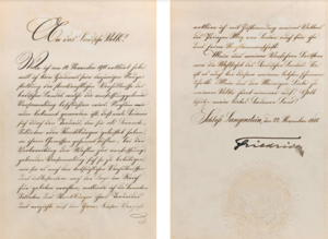 Abdication certificate of Frederick II